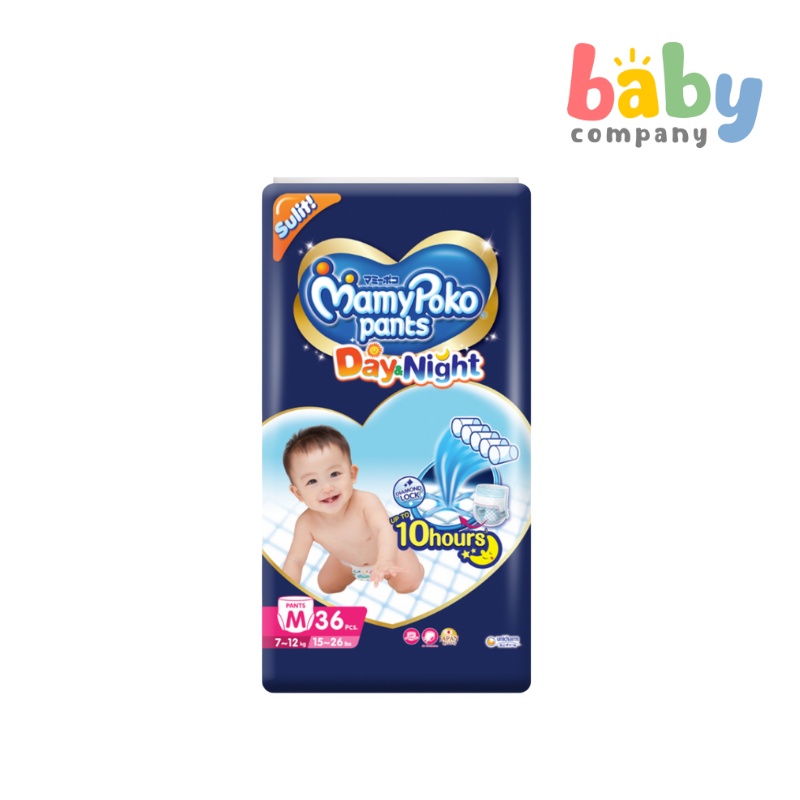 MamyPoko Day and Night Diaper Pants Medium, 36 Pads