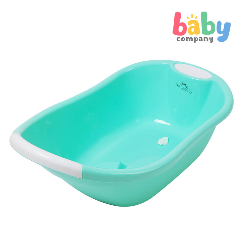 Mom Baby Bath Tub with Drainer Green