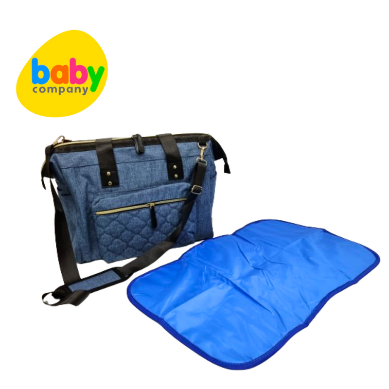 Baby Company Diaper and Travel Tote Bag with Diaper Changing Pad - Blue