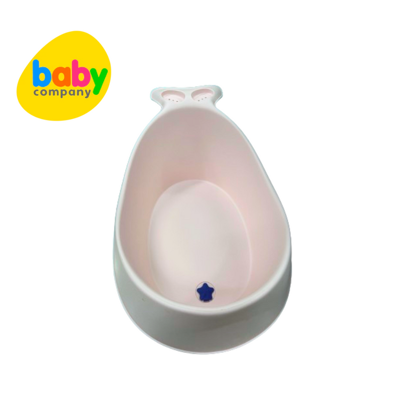 Mom & Baby Whale Bath Tub with Drainer - Pink