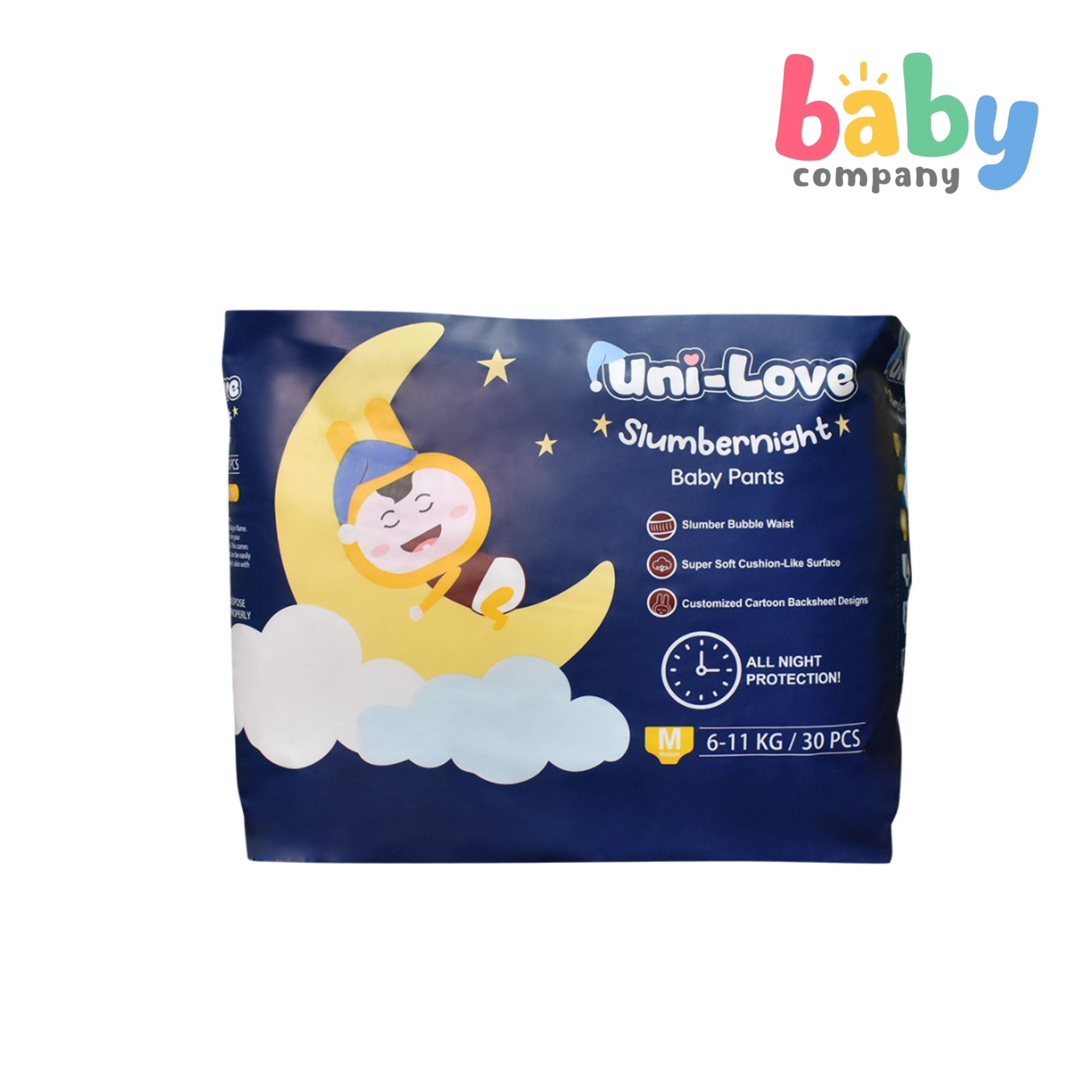 Uni-Love Slumbernight Baby Diaper Pants, Medium, 30 Pads