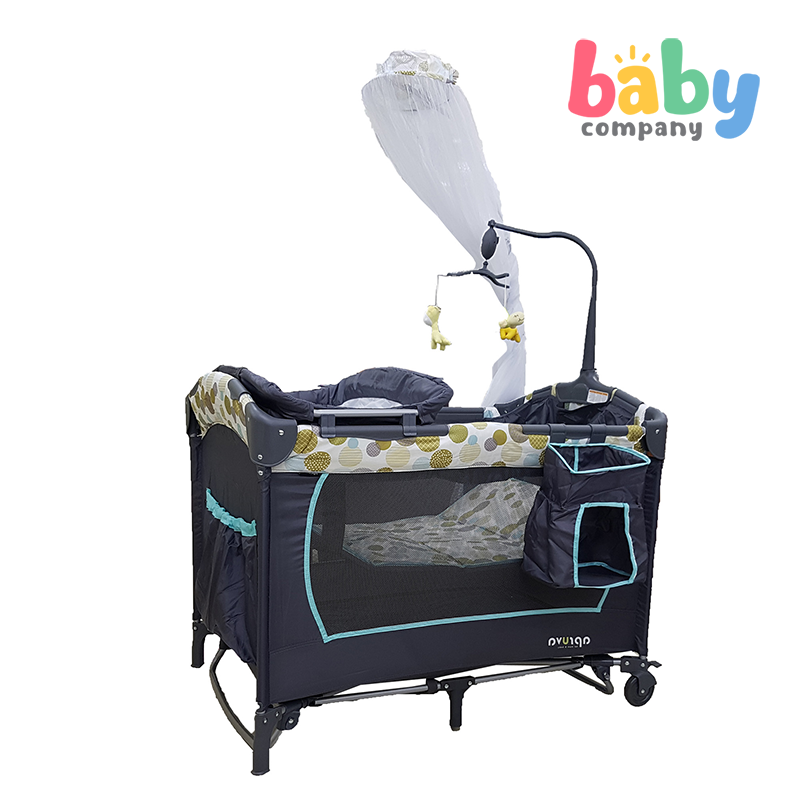 Apruva in Playpen with Princess Net Blue