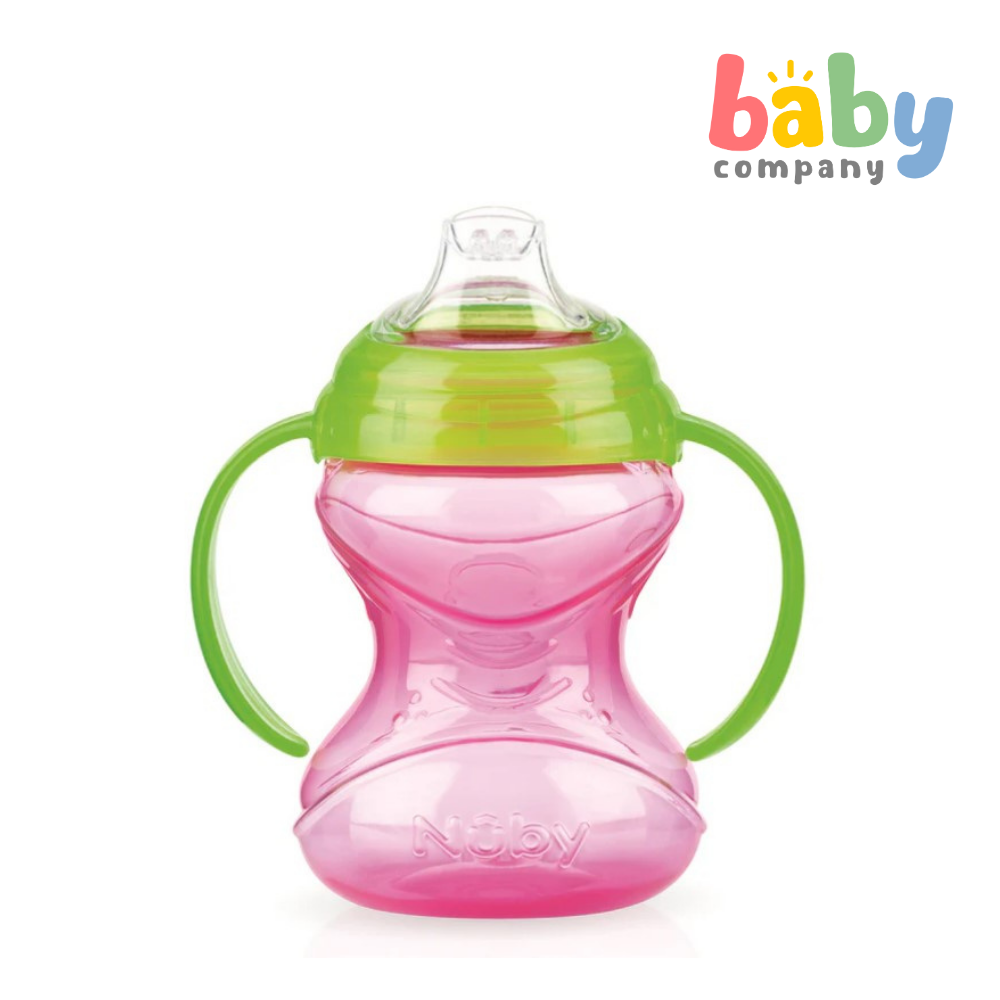 Nuby Grip N' Sip Toddler Spout Cup with Twin Handles 4m+ Pink