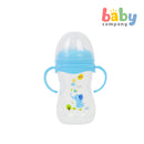 Mom & Baby Wide-Neck Feeding Bottle with Handle, 8oz  - Blue
