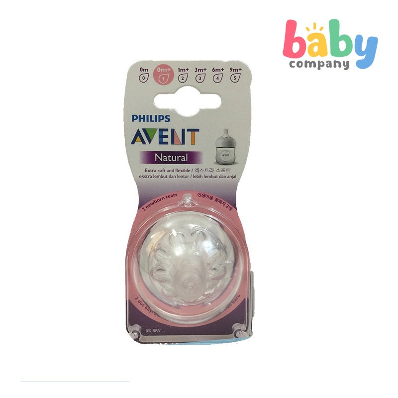 Philips Avent Natural 2-pack Newborn Flow Teats mo+