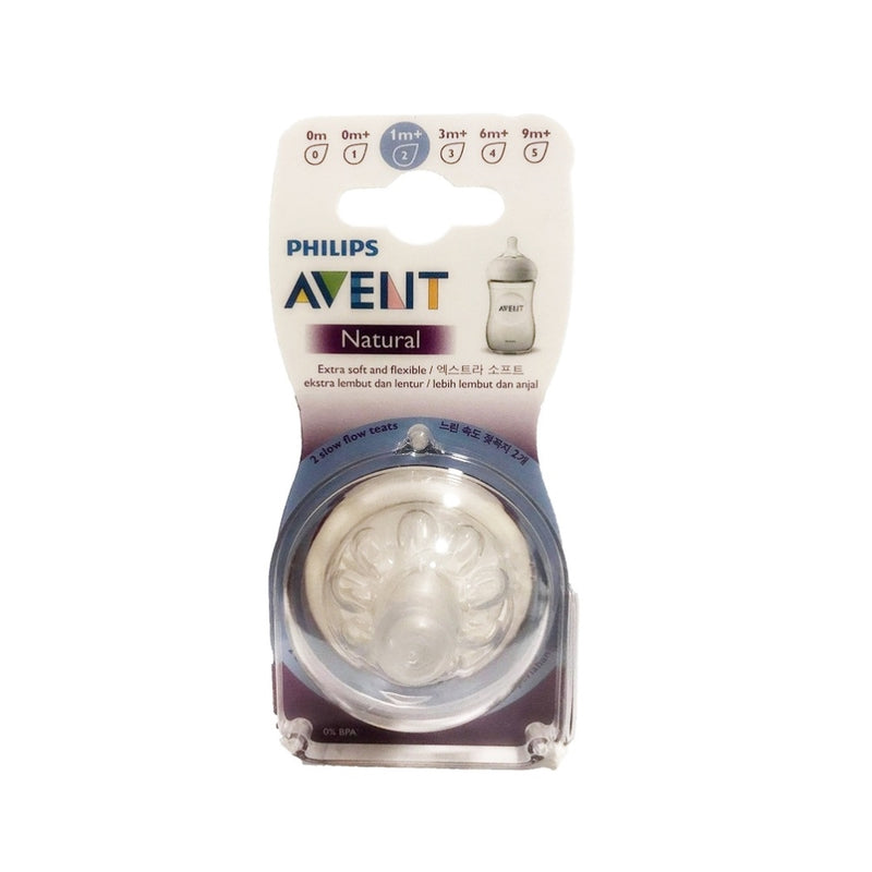 Philips Avent Natural 2.0 2-pack Slow Flow Teats 1mo+