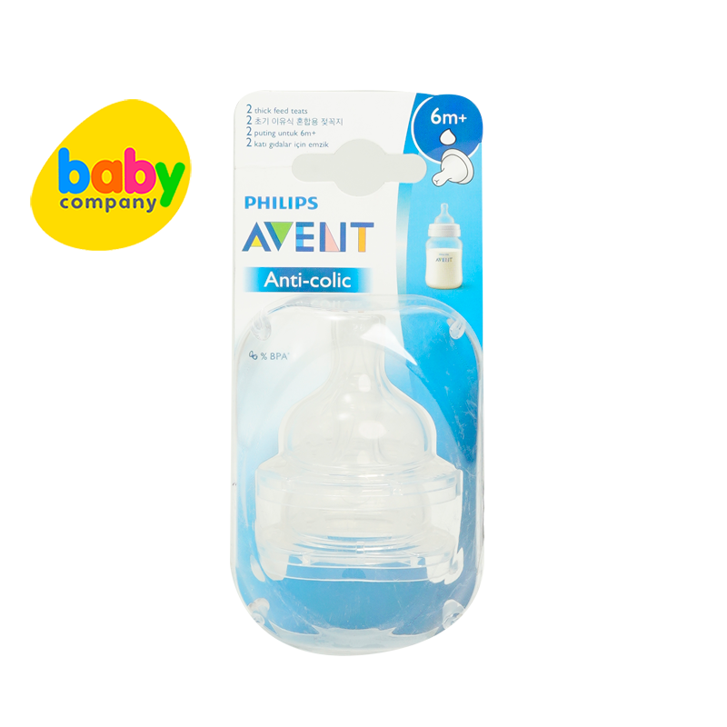 Philips Avent Anti-colic 2-pack Thick Feed Teats 6mo+
