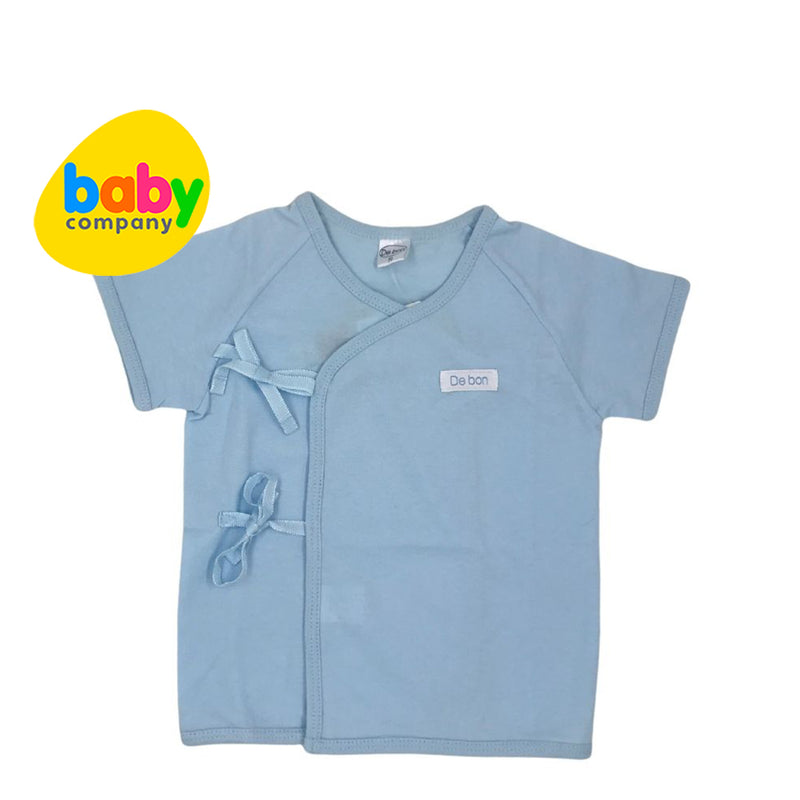 Debon By Enfant Newborn Baby Tie-Side Kimono Shirt with Sleeves