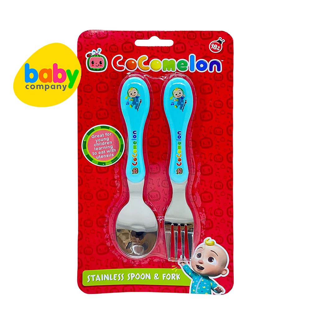 CoComelon Toddler Forks and Spoon Set - 3 Pieces - Dishwasher Safe Utensils  - DroneUp Delivery