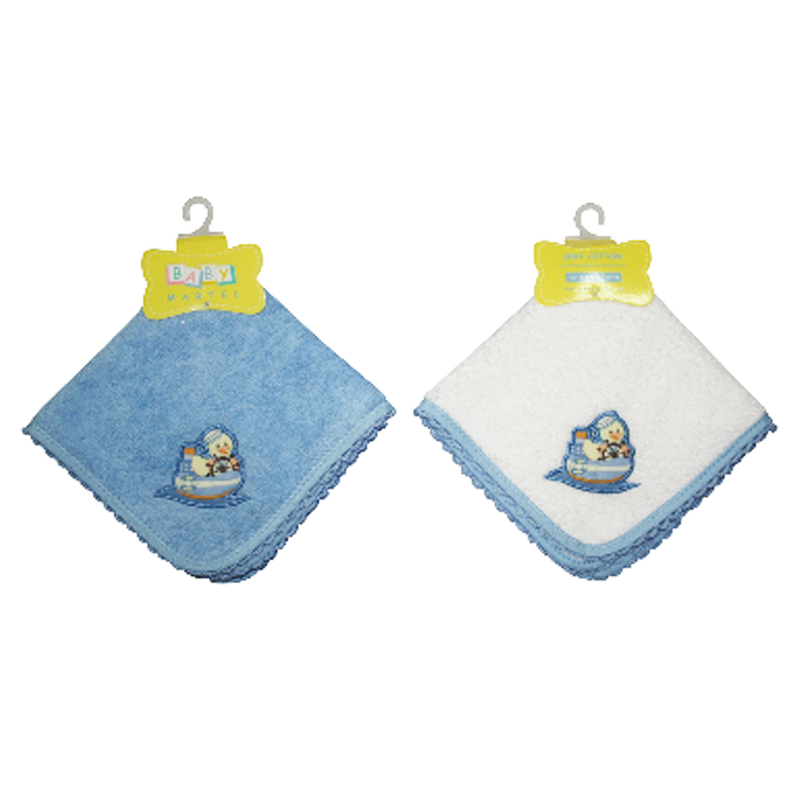 Baby Martel Face Towel White/Baby Blue