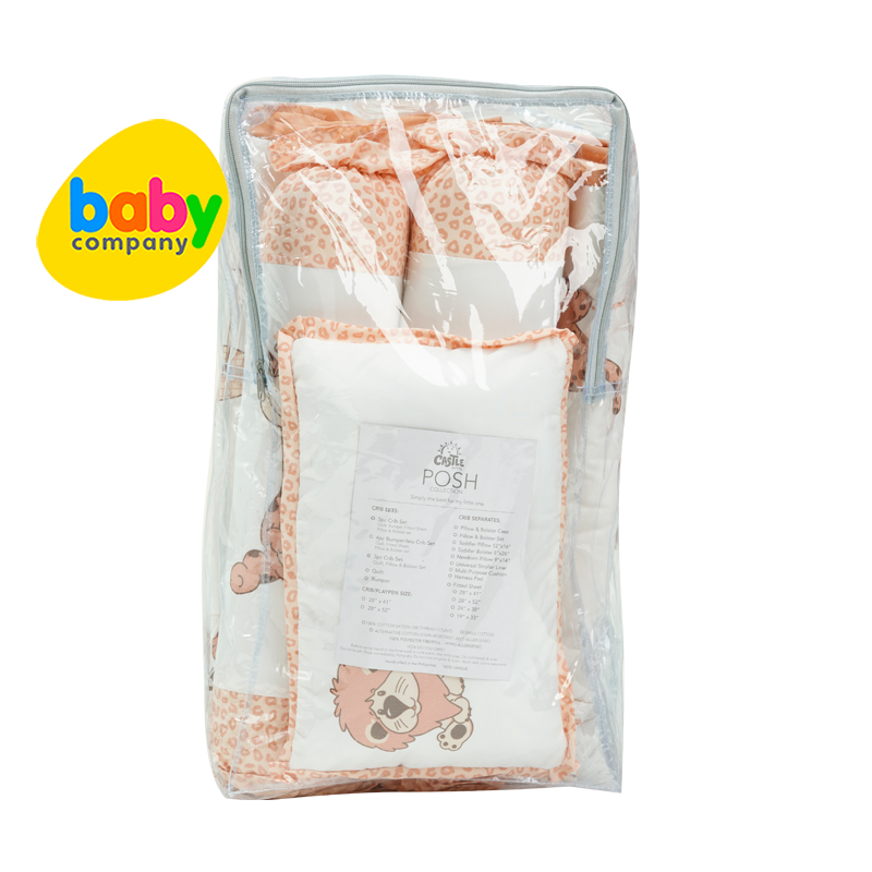 Castle For Baby 4 pc Bedding Set 28x41 Cuddles (Available in Gray, Blue, Brown, and Pink)