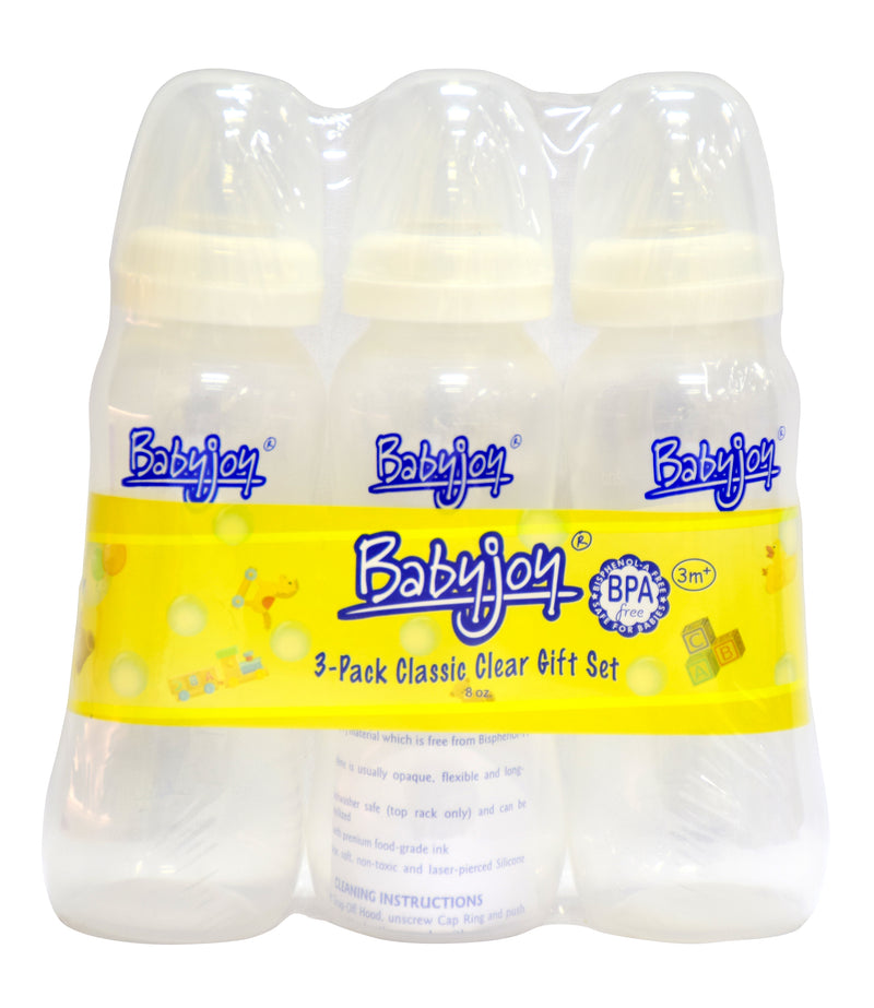Nurture Babyjoy Classic Clear Bottle 3-pack 8oz