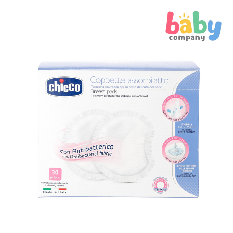 Chicco 30-Piece Antibacterial Breast Pads Set