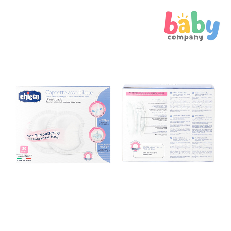 Chicco 30-Piece Antibacterial Breast Pads Set