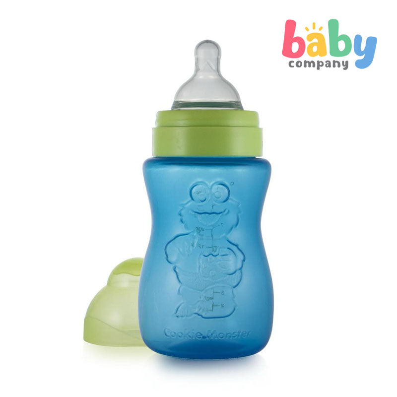 Sesame Beginnings 8oz Wide Neck Embossed Feeding Bottle