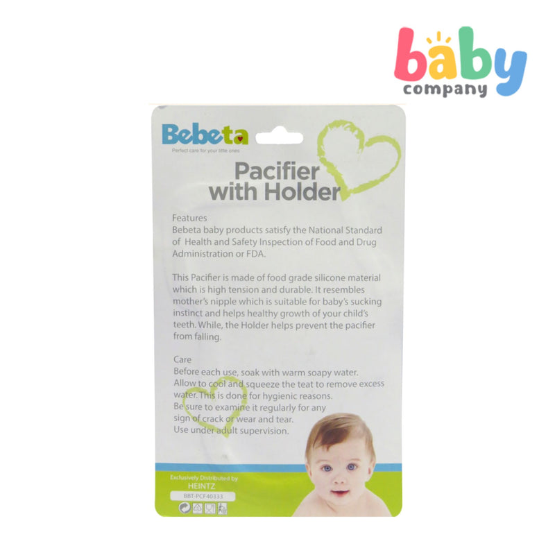 Bebeta Pacifier-Silicone With  Holder & Cover