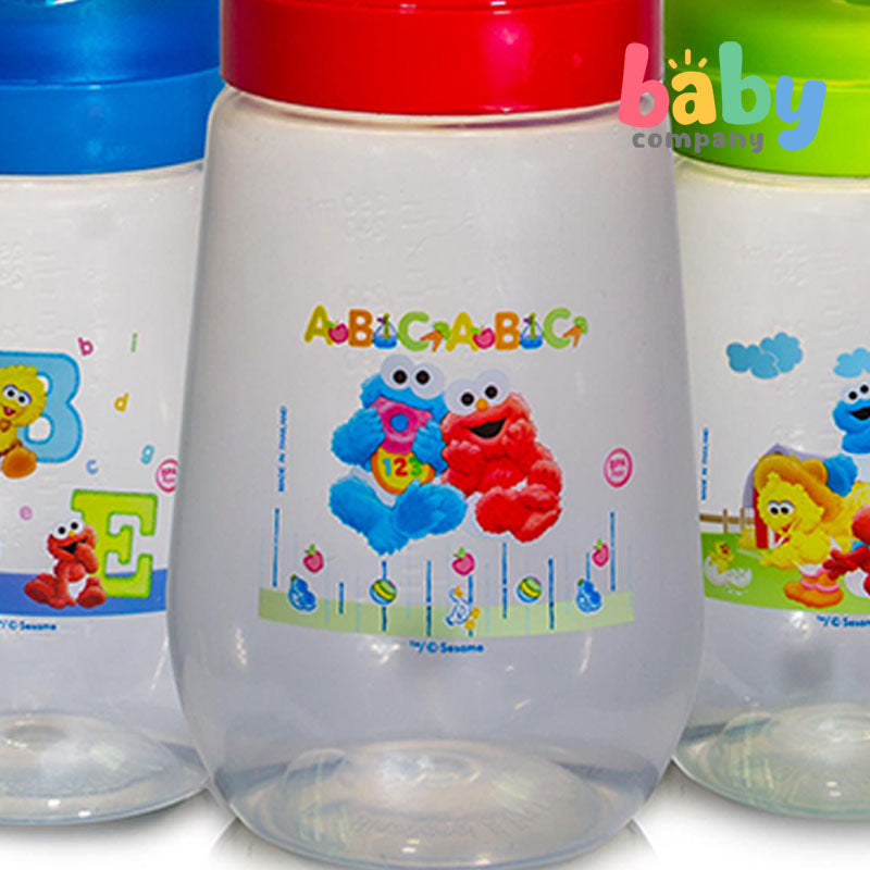 Sesame Beginings 3-Pack 8oz Wide Neck Feeding Bottles