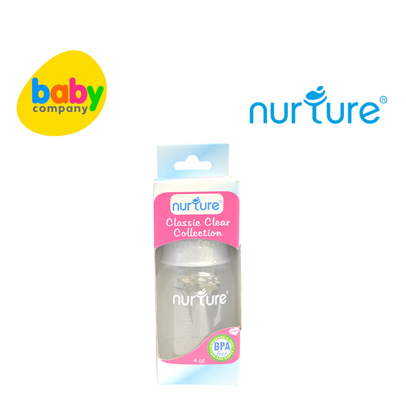 Nurture 4oz Classic Clear Feeding Bottle