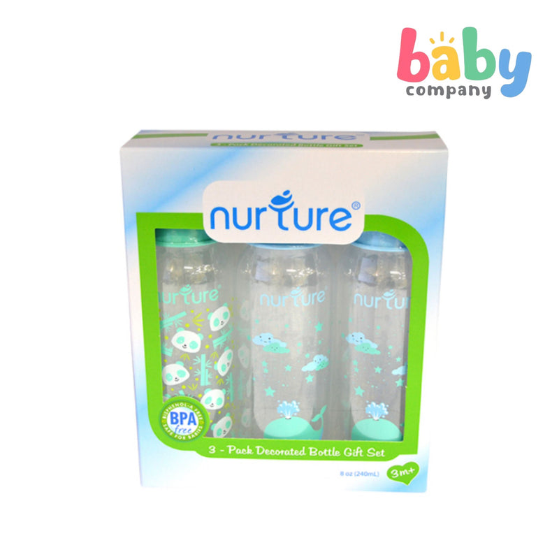 Nurture Deco Bottle Pack of 3 8oz - New Packaging