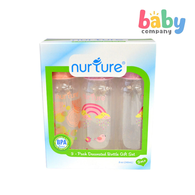 Nurture Deco Bottle Pack of 3 8oz - New Packaging