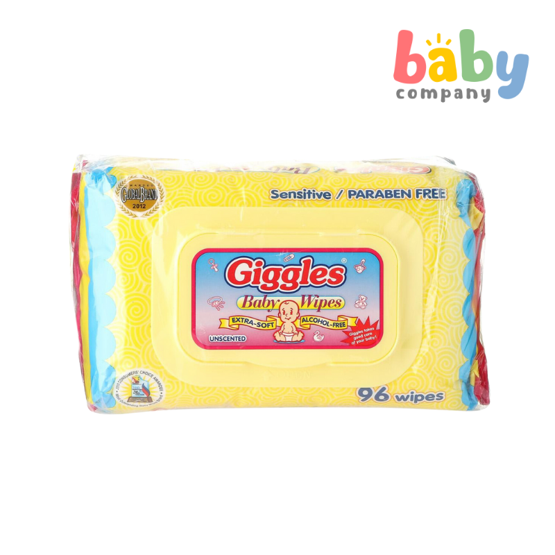 Giggles Baby Wipes Unscented - 96 sheets x Pack of 2