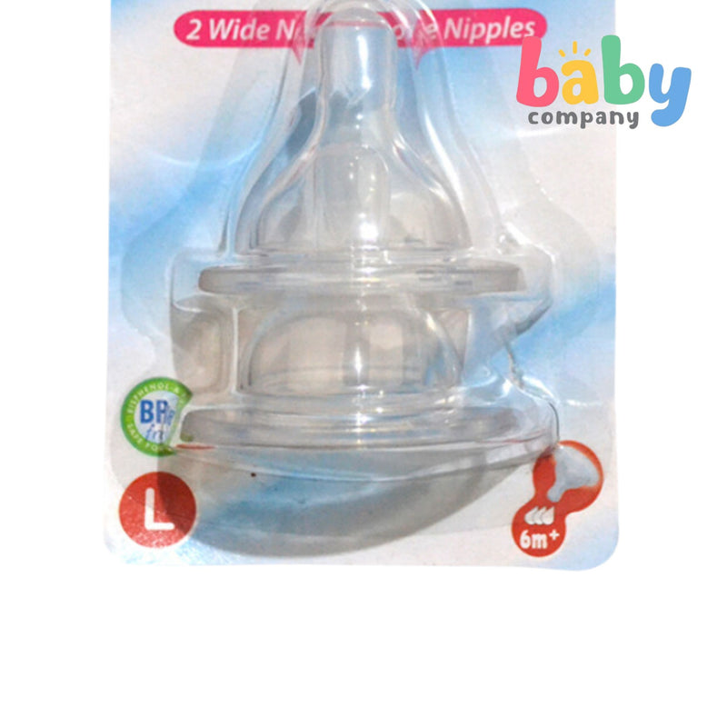 Nurture 2pcs Wide Neck Nipples - Large