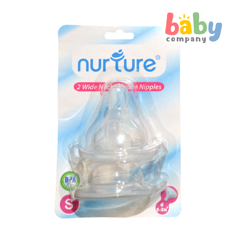 Nurture Wide-Neck Silicone Nipple, Small - Pack of 2