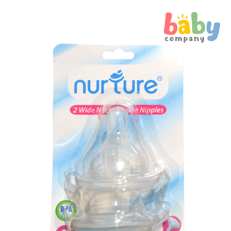 Nurture Wide-Neck Silicone Nipple, Small - Pack of 2