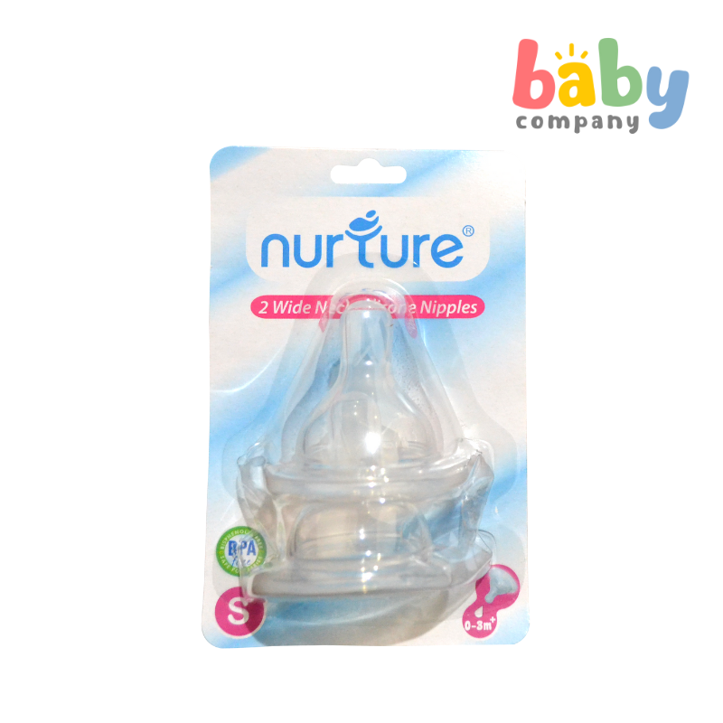 Nurture Wide-Neck Silicone Nipple, Small - Pack of 2