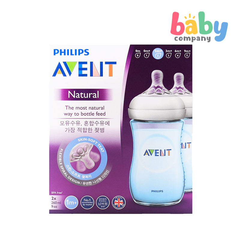 Philips Avent Natural Bottle 9oz Twin - Blue