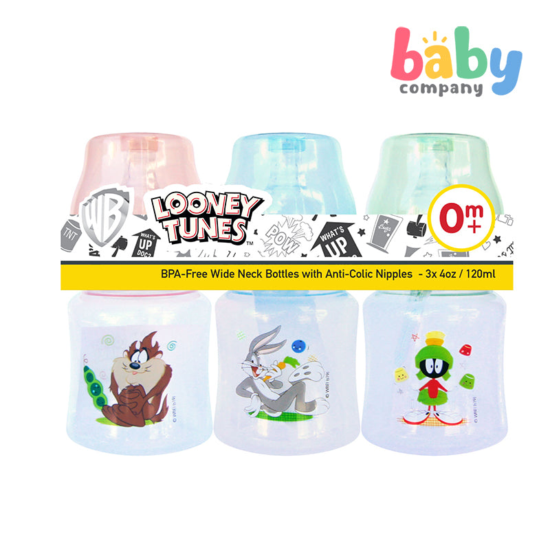 Looney Tunes Wide-Neck Bottles 4oz - Pack of 3