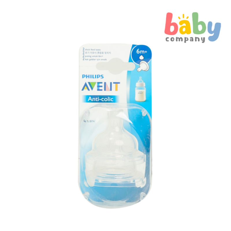 Philips Avent Anti-colic 2-pack Thick Feed Teats 6mo+