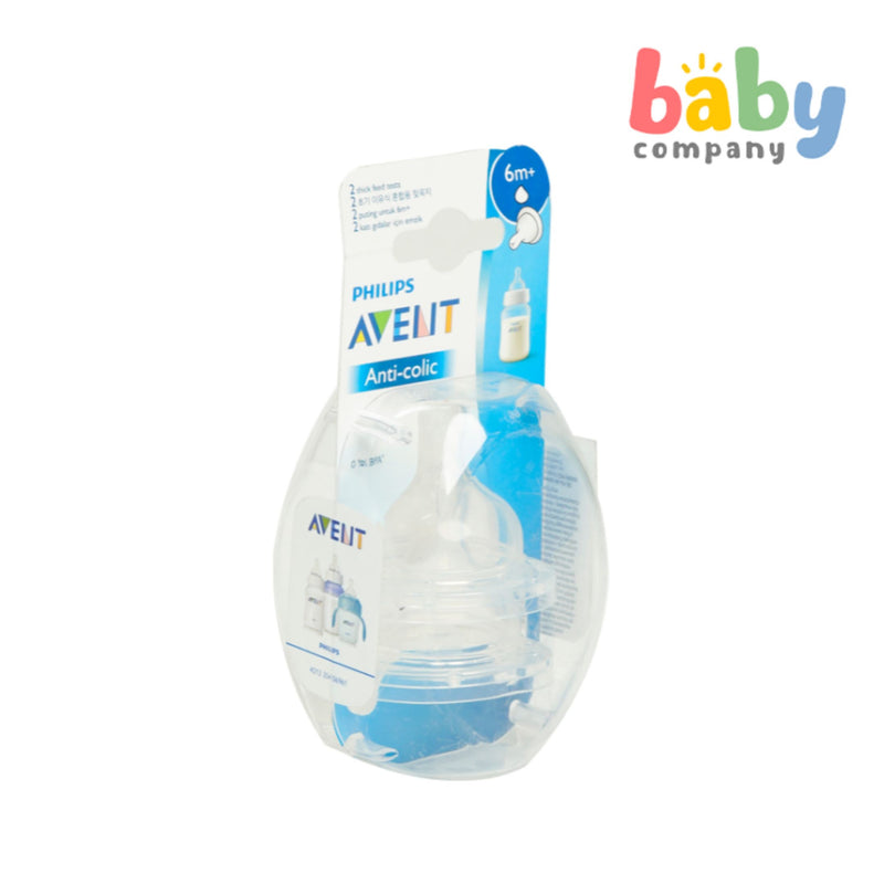 Philips Avent Anti-colic 2-pack Thick Feed Teats 6mo+