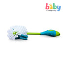 Nuby 2-in-1 Bottle & Nipple Cleaning Brush with Hook Base - Blue and Green