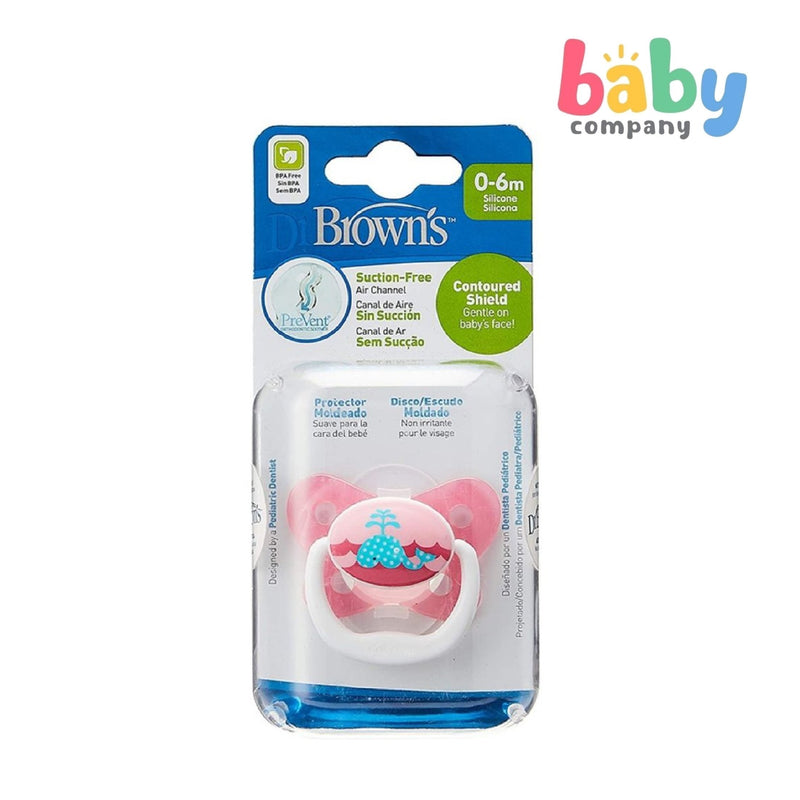 Dr. Brown's Baby Pacifier Prevent Butterfly Shield Stage 1 * 0-6M - Pink