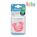 Dr. Brown's Glow In The Dark Baby Pacifier Pink 0-6M- Pink