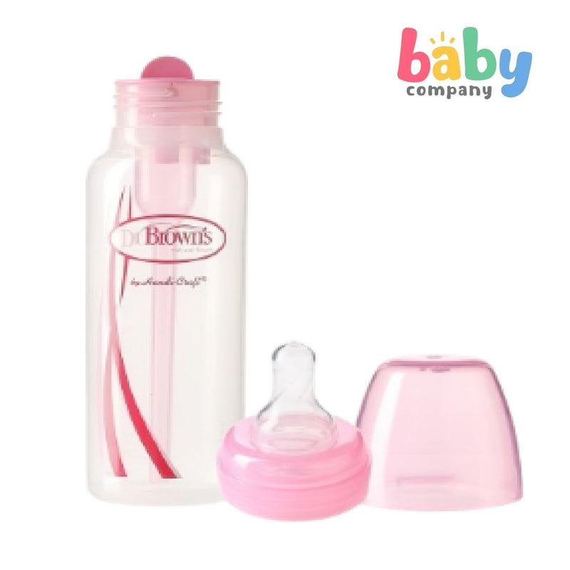 Dr. Brown's Options Narrow-Neck Feeding Bottle 8Oz- Pink