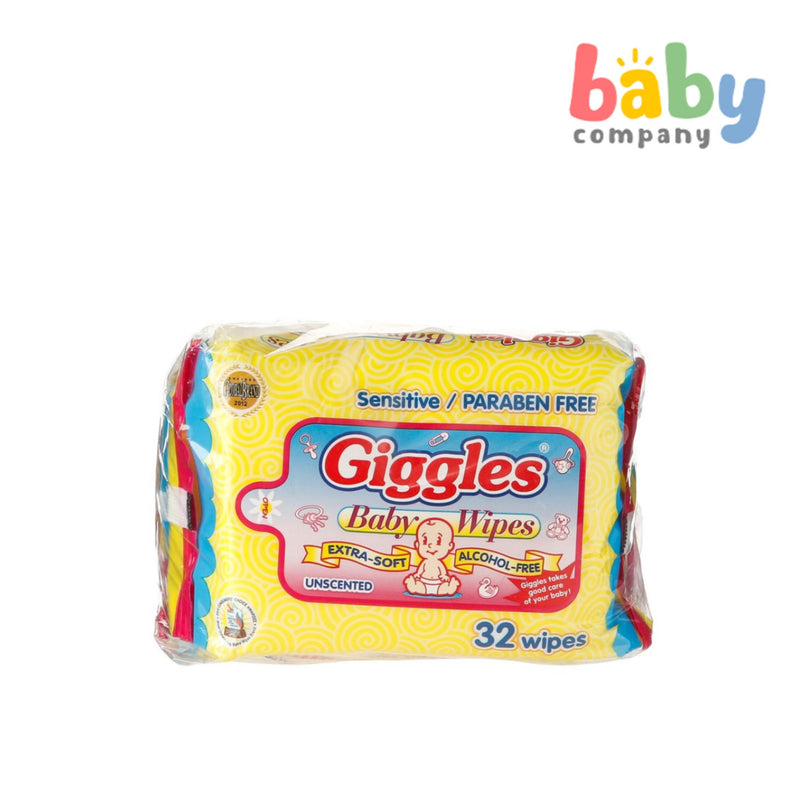 Giggles 3-pack Baby Wipes Unscented 30+2 Sheets