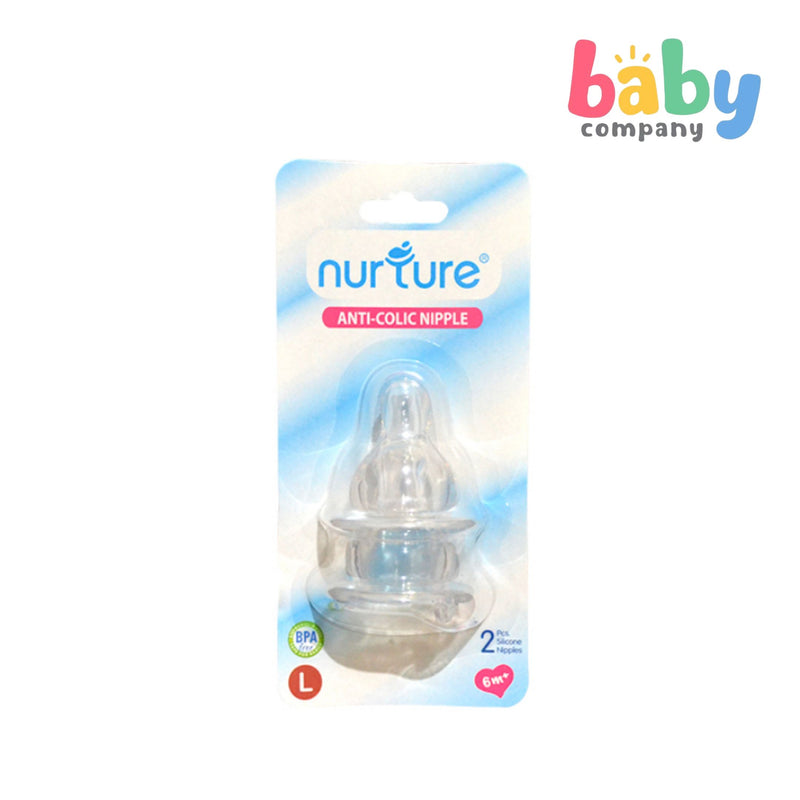 Nurture Anti Colic Silicone Nipple Pack of 2 Large