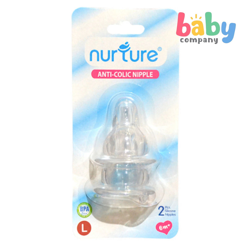 Nurture Anti Colic Silicone Nipple Pack of 2 Large