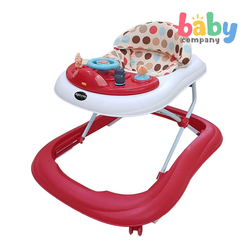 Apruva Walker with Handle Wheel Tray - Red