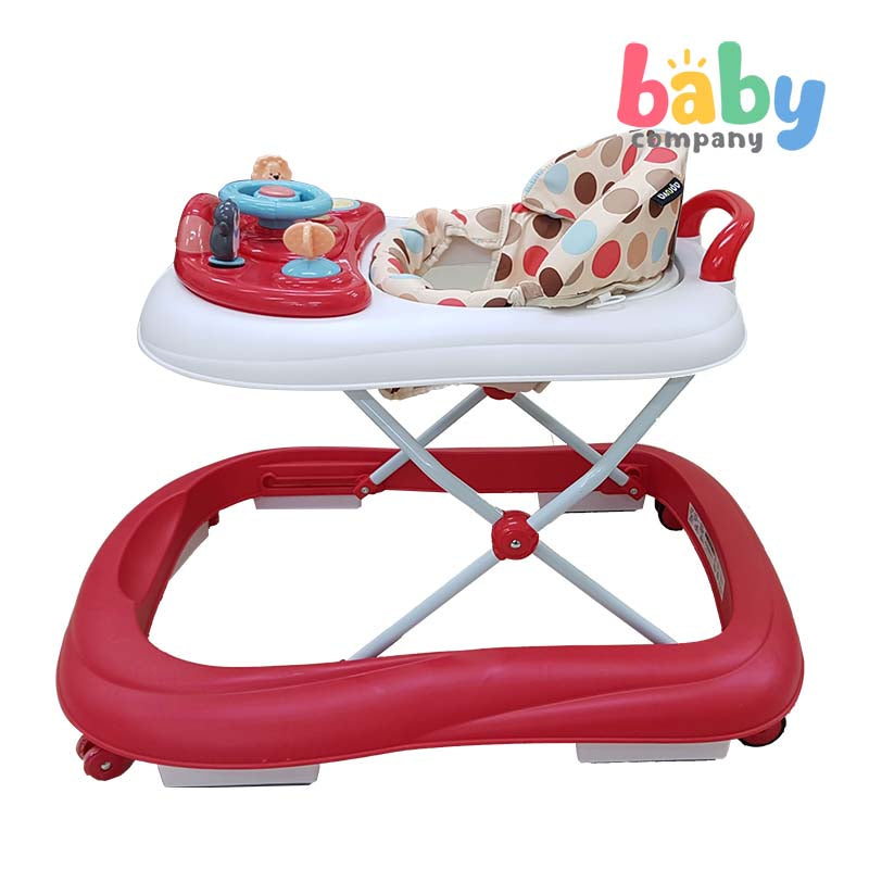 Apruva Walker with Handle Wheel Tray - Red