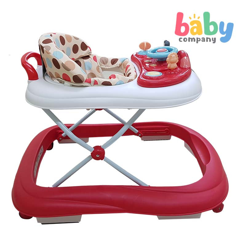 Apruva Walker with Handle Wheel Tray - Red