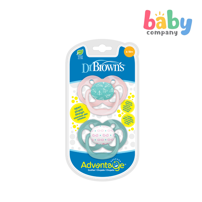Dr. Brown's Advantage Stage 2 Pacifiers Pink Airplanes