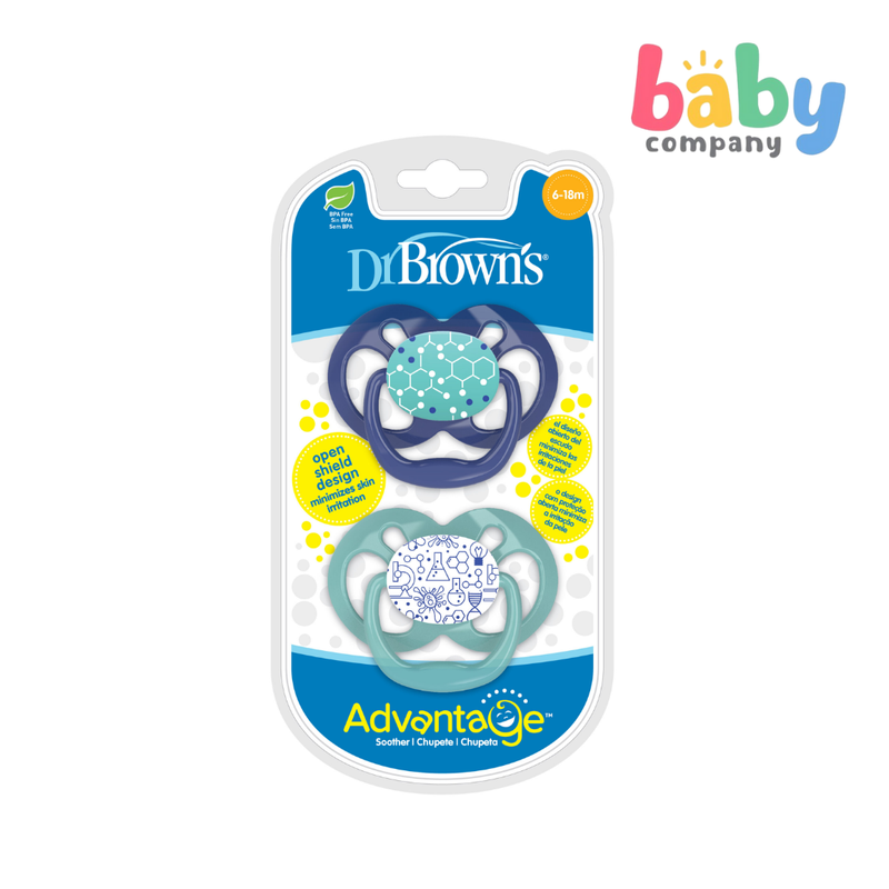 Dr. Brown's 2-pack Advantage Stage 2 Pacifiers Blue Chemistry