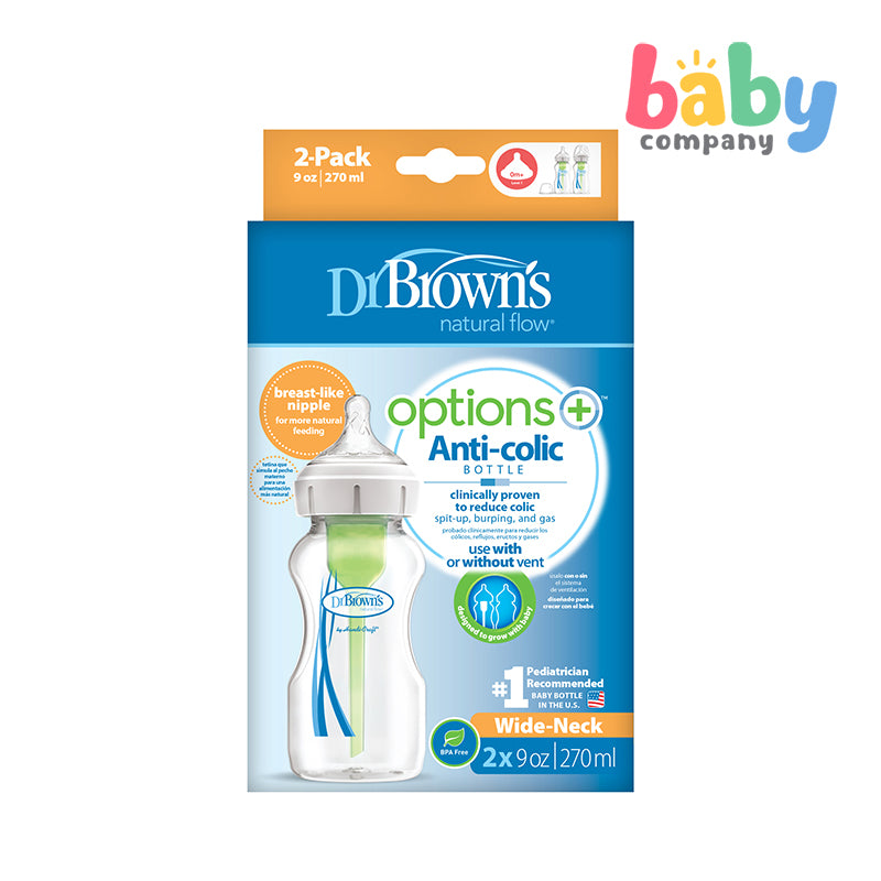 Dr. Brown's 2-pack Options+ Wide-Neck Bottle 270ml