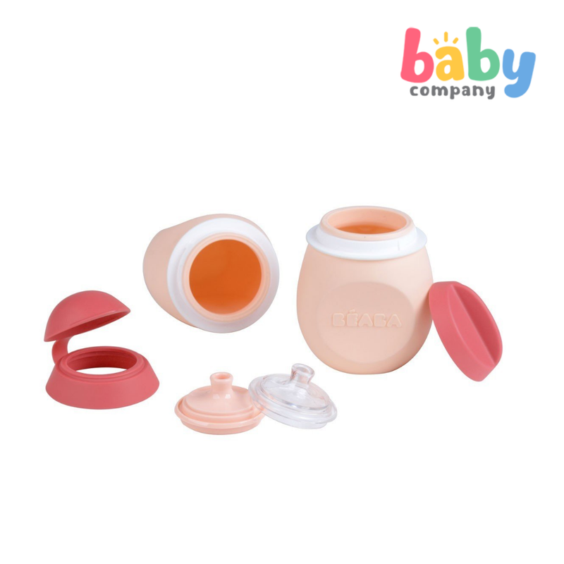 Beaba 2-in1 Baby Squeeze Set Portion (4M+) - Pink