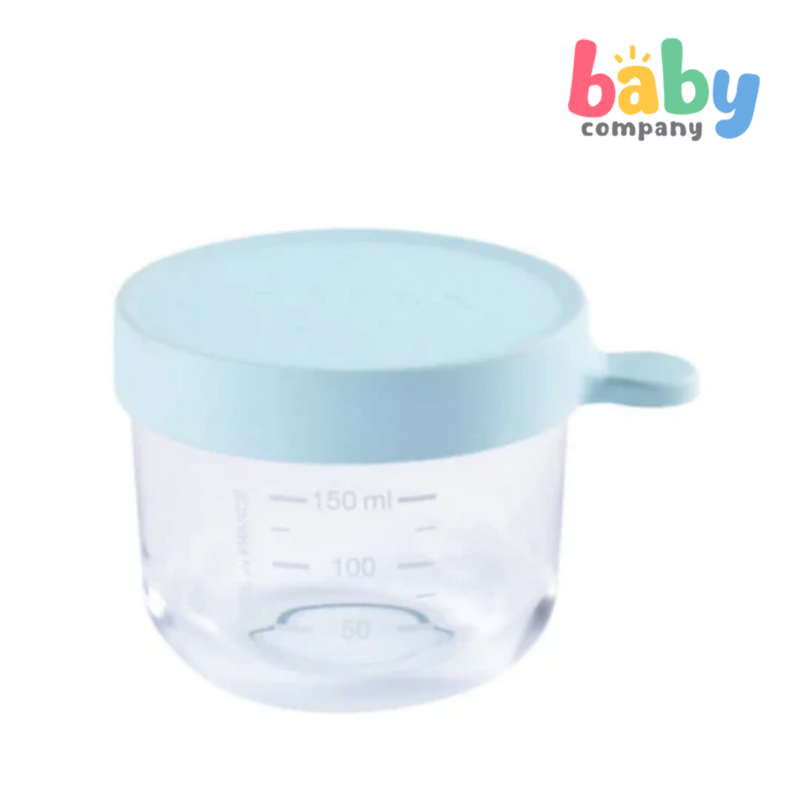 Beaba Silicone Glass Container - Blue