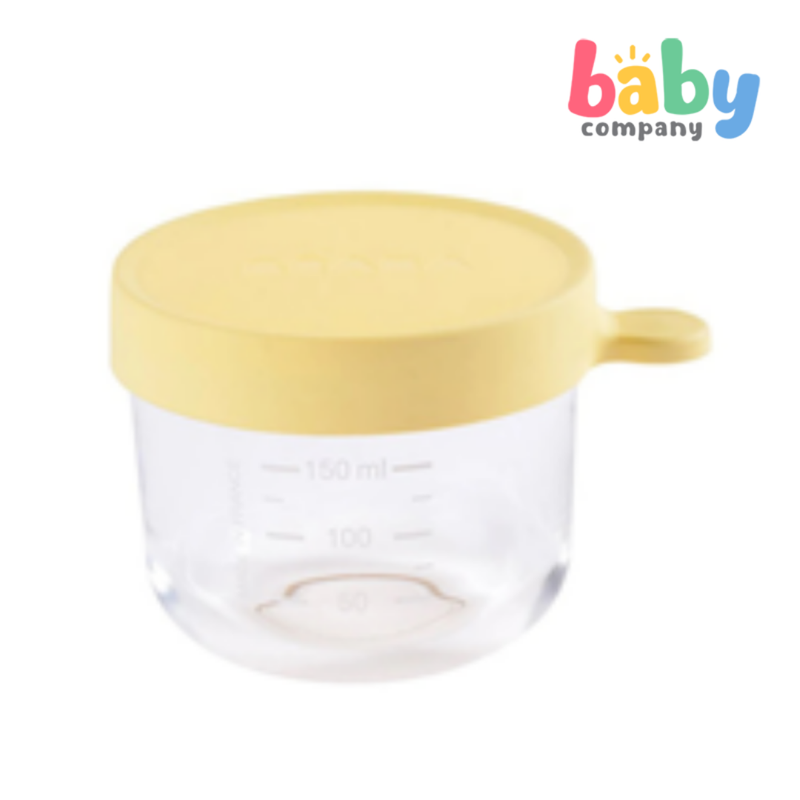 Beaba Silicone Glass Container - Yellow
