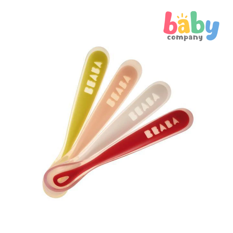 Beaba 4-Pack 1st Stage Meal Silicone Spoon (4M+)
